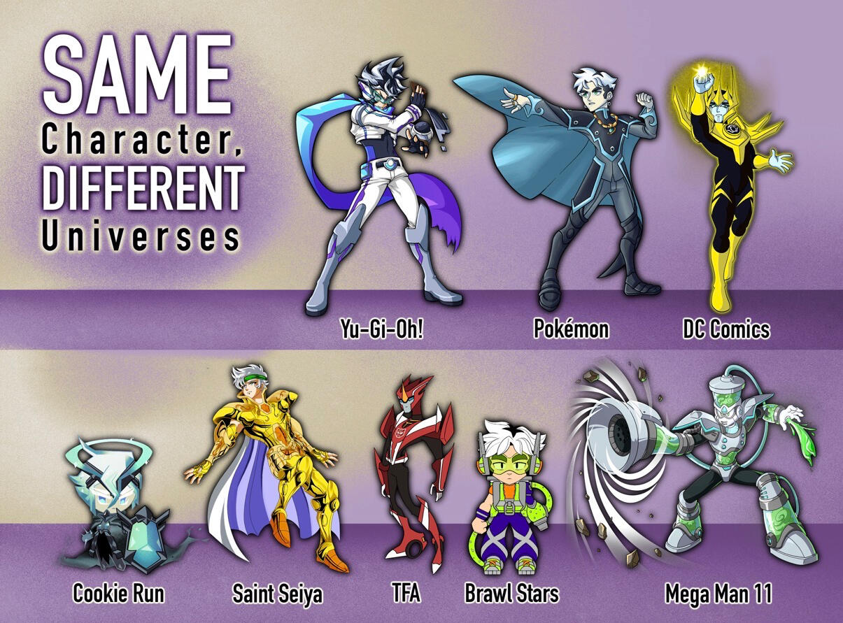 Same character, different universes. Programs: Adobe Photoshop, Procreate.