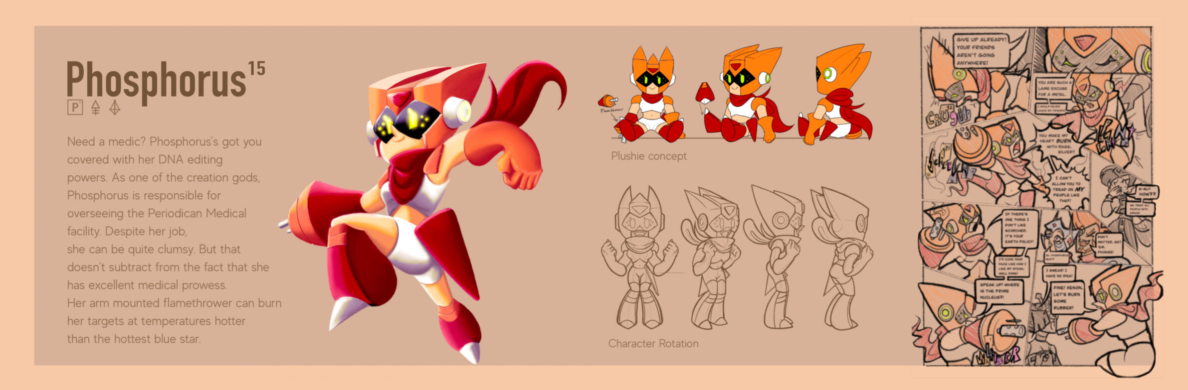 Phosphorus is a character from Chempire, a series about if the chemical elements were our deities. She is a skilled medic and defies the odds with her unpredictable personality.