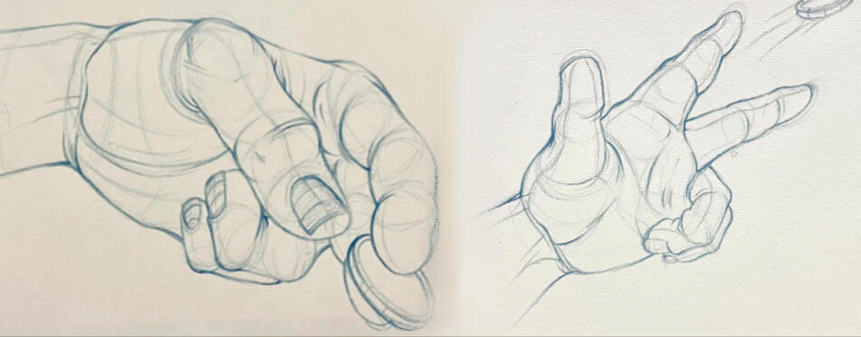 A hand tossing an object in a sequence.