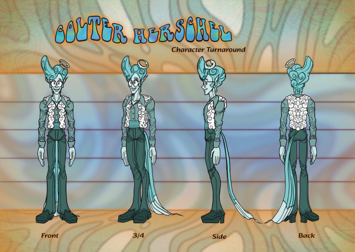 Colter Herschel turnaround, Age of Aquarius. Programs: Adobe Photoshop, Procreate.