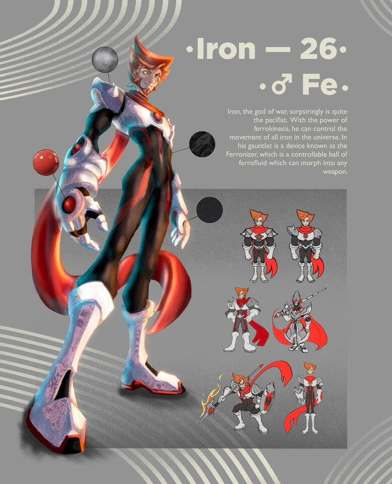 Iron, character concept. Programs: Adobe Photoshop, Procreate.